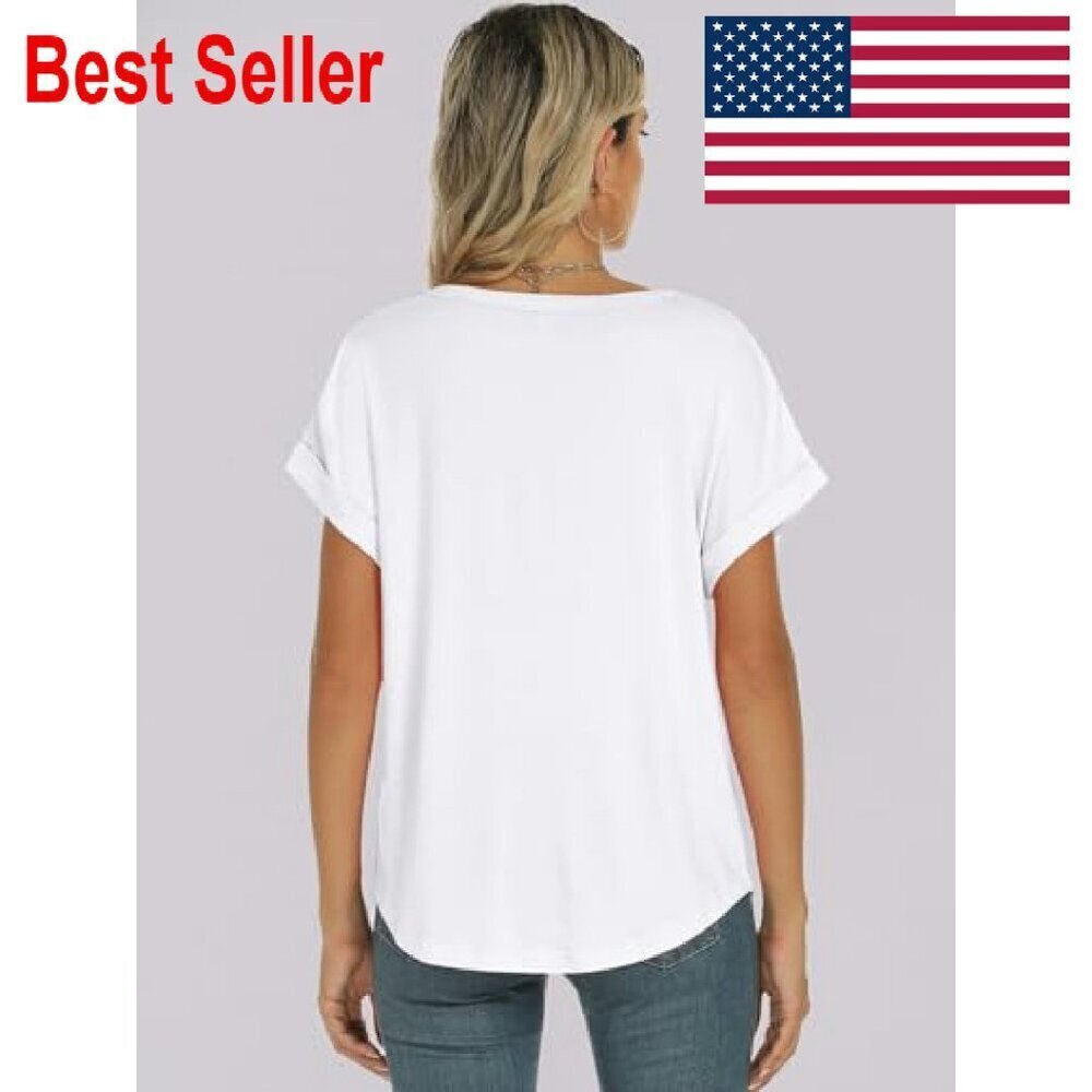 Oversized Short Sleeve Tee Summer Casual Loose Fit Basic Top Chic Minimal - Picture 7 of 8
